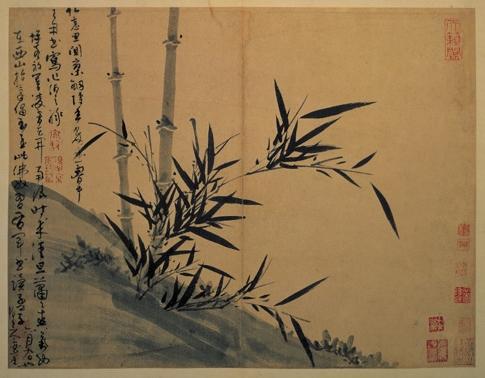 元吳鎮墨竹譜　冊　竹窗思閴寥