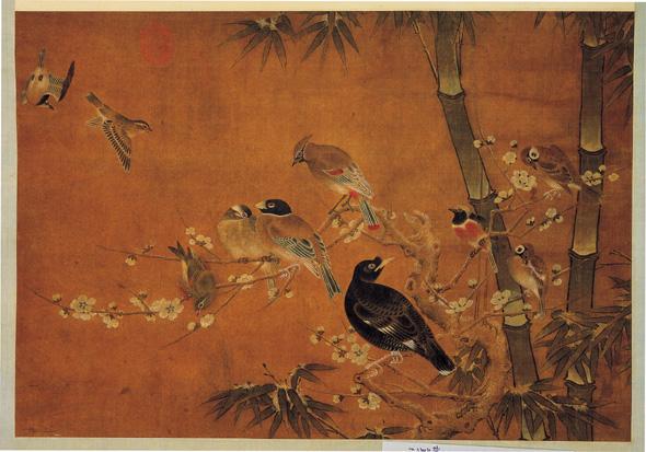 五代後蜀黃筌竹梅寒雀圖　軸