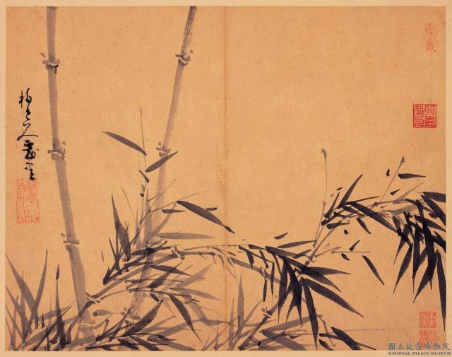 元吳鎮墨竹　冊　墨竹（十八）