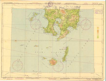 中國沿海及日本朝鮮航空圖(英文版)《KAGOSHIMA》