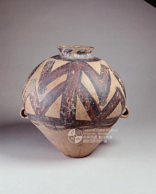 中文品名：馬廠蛙紋雙耳壺（77-00463）