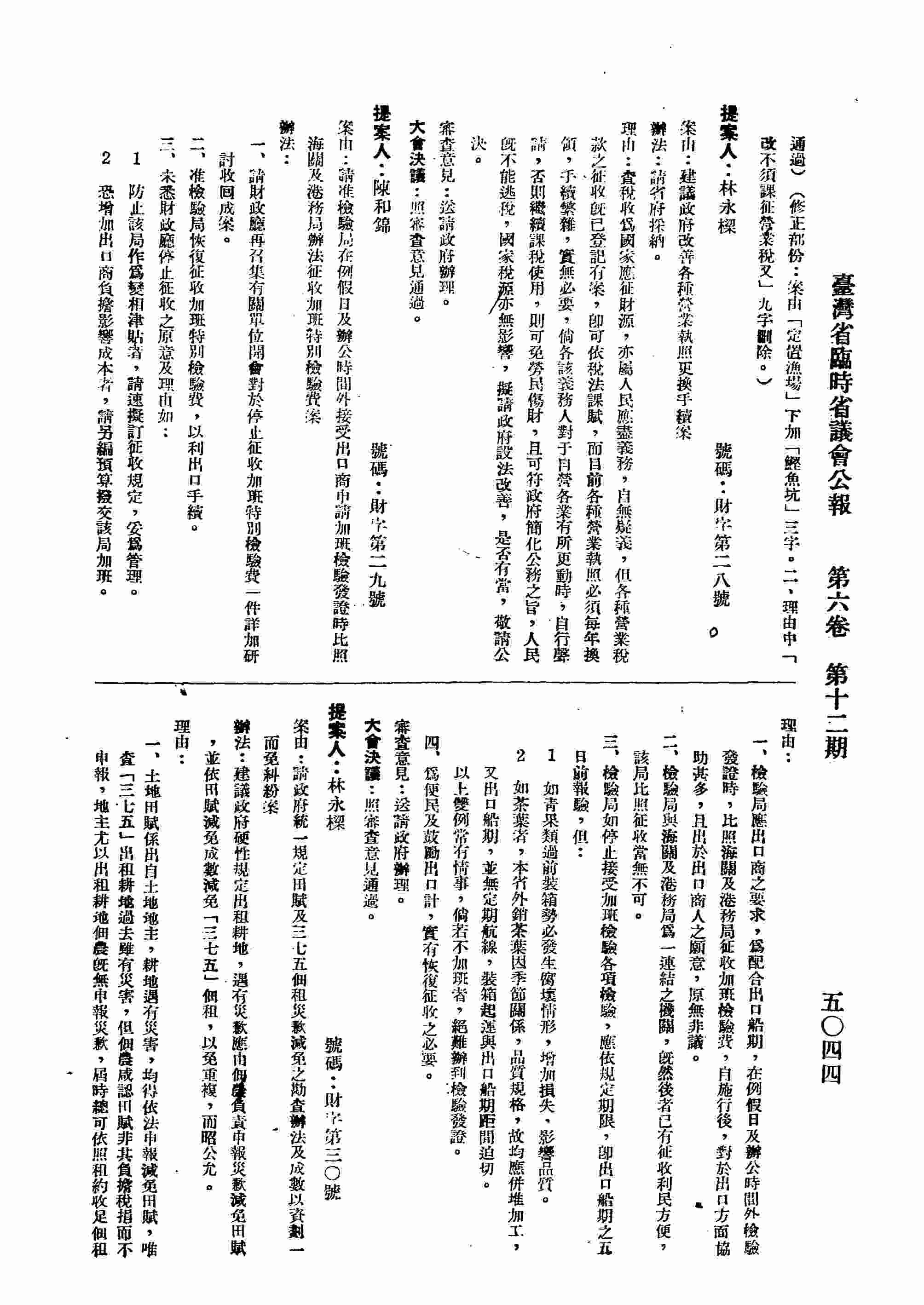 建議政府改善各種營業執照更換手續案。