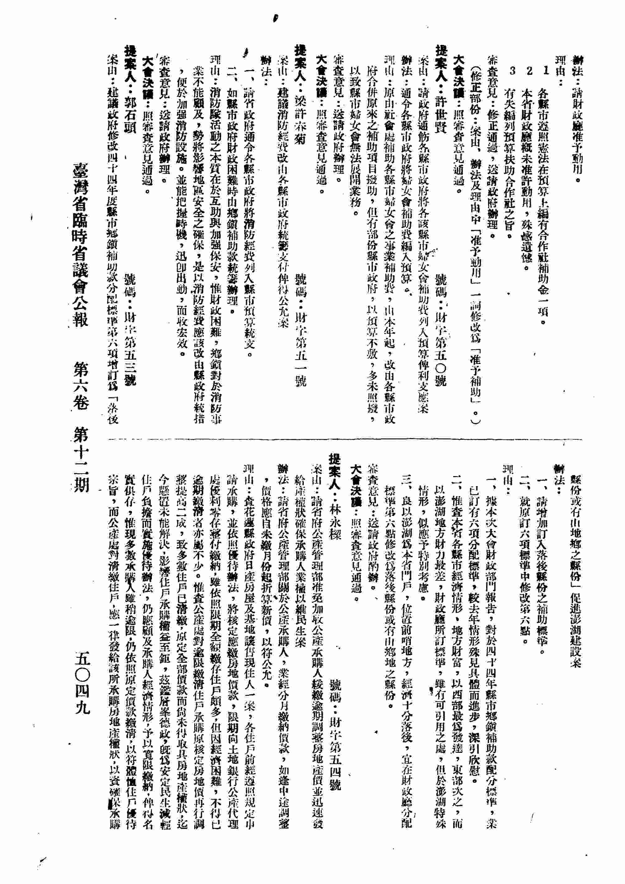 請政府通飭各縣市政府將各該縣市婦女會補助費列入預算俾利支應案。