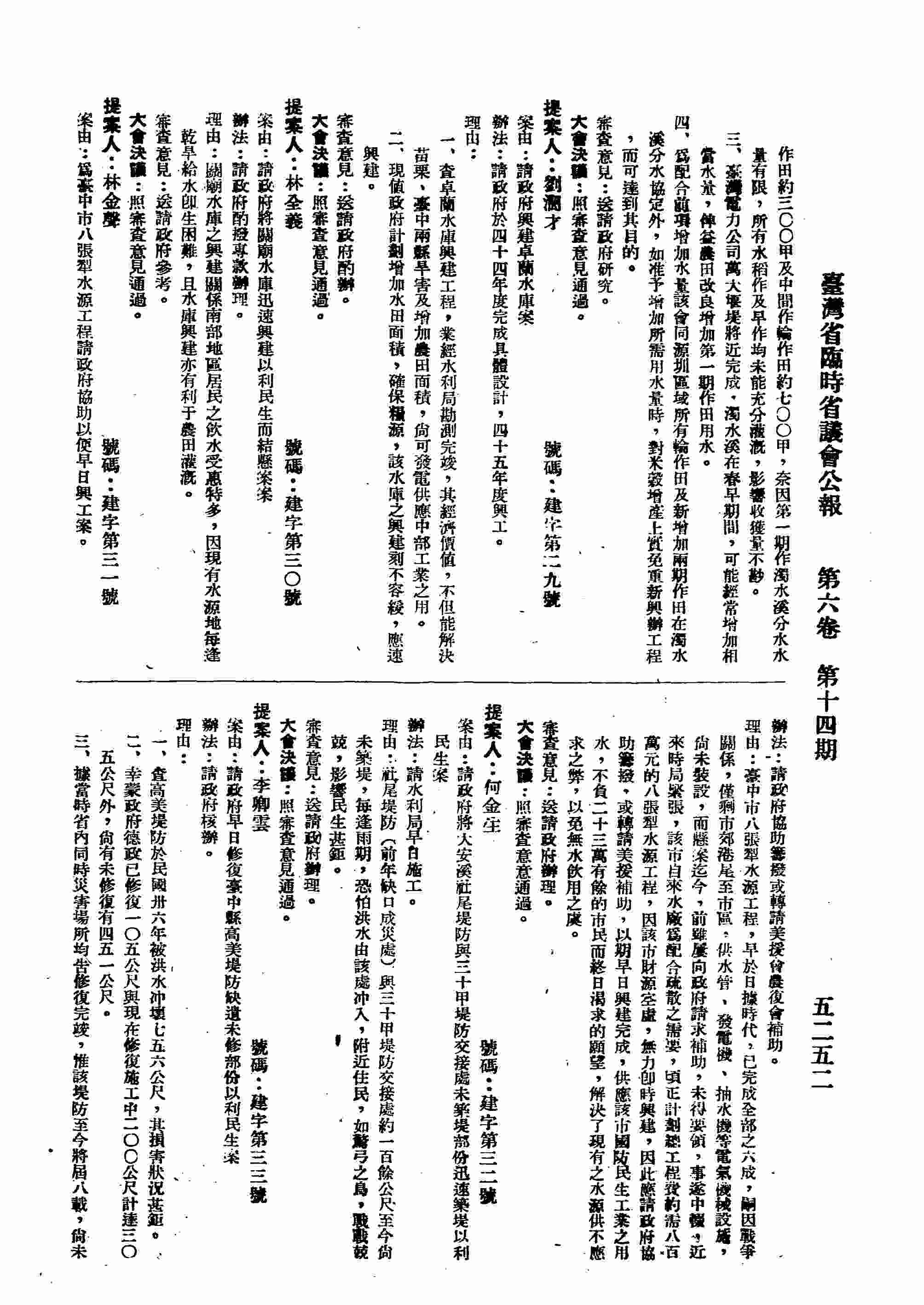 請政府興建卓蘭水庫案。