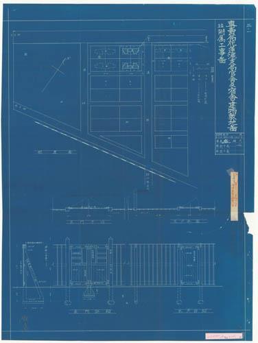 三ノ一專賣局花蓮港支局官舍及宿舍建物敷地啚竝附属工事啚[附浮籤一張]