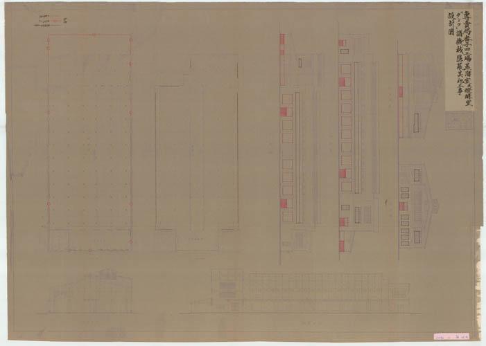 專賣局番子田工場蒸餾室及醱酵室「タンク」諸機械隱蔽其他工事設計圖