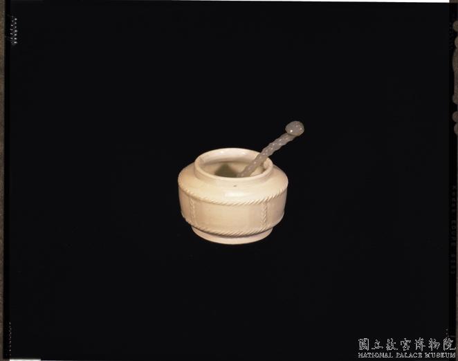 金-元 定窯系 白瓷繩紋水盛