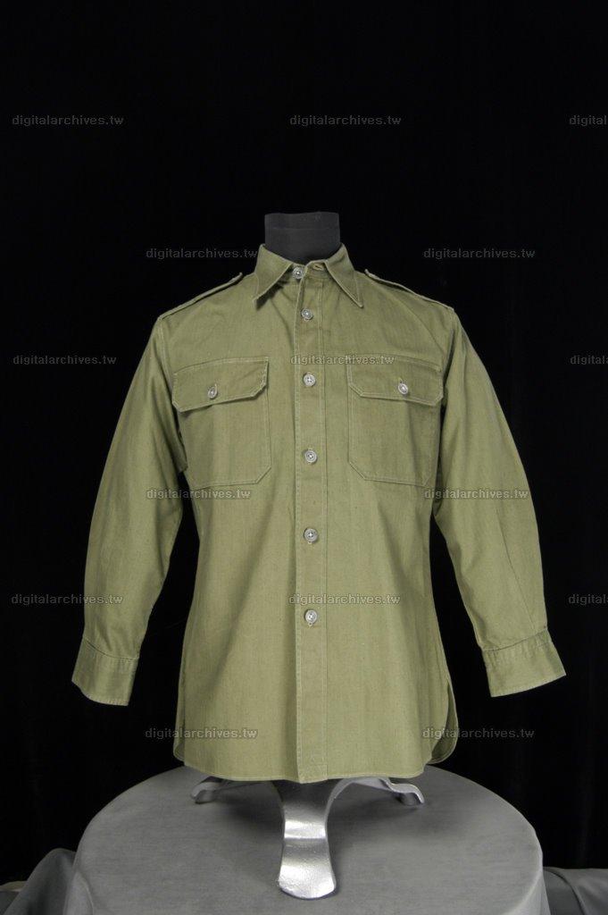藏品名稱:綠色軍便服上衣(入藏登錄號008000000336C-1)件名:綠色軍便服