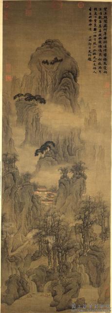 宋燕文貴秋山琳宇圖　軸