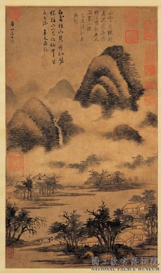 元高克恭雲巒飛瀑圖　軸