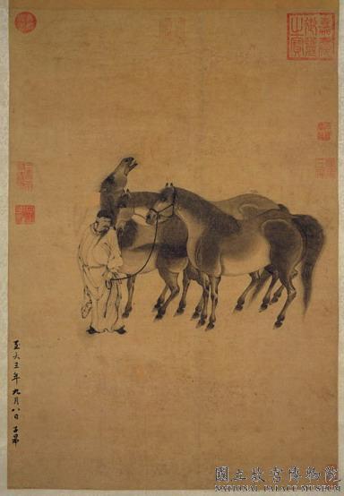 元趙孟頫畫馬軸-數位典藏與學習聯合目錄(538843)