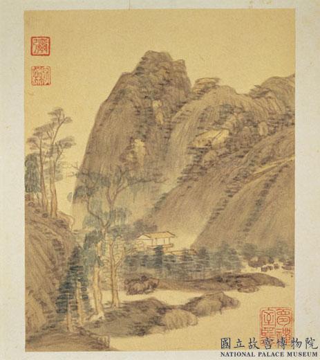 明邵彌畫山水　冊　溪山煙靄