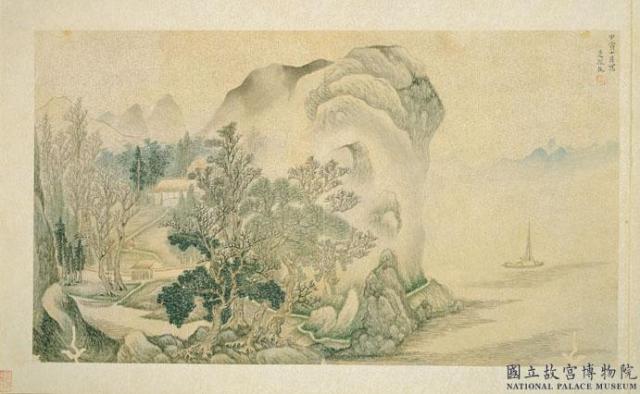 明人畫幅集冊　冊　明殳胤執遠浦孤舟