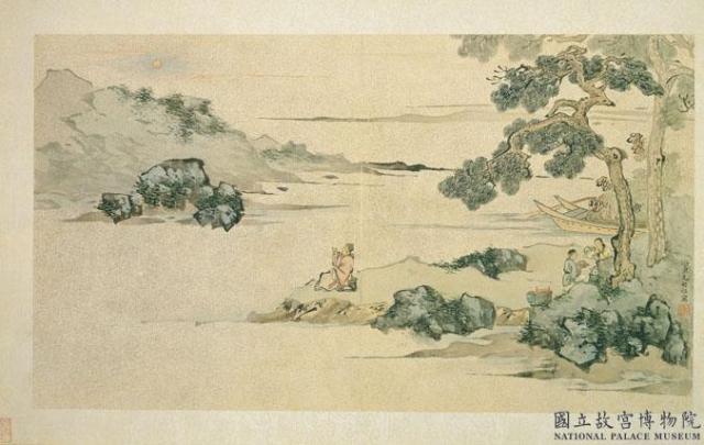 明人畫幅集冊　冊　明毛繼祖松崦停舟