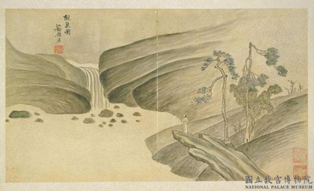 明人畫幅集冊　冊　明韓尼觀泉圖