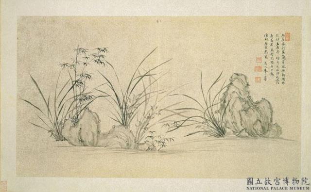 明人畫幅集冊　冊　明朱之蕃蘭花竹石