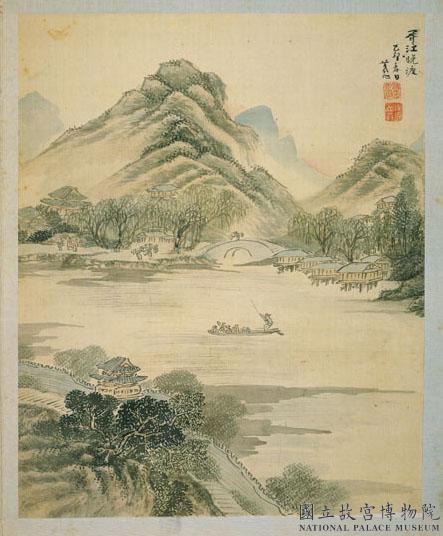 明人蘇台古蹟　冊　明葛旭胥江晚渡