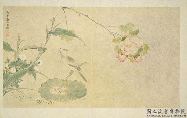 明人畫幅集冊　冊　明吳弘猷蘆菊芙蓉