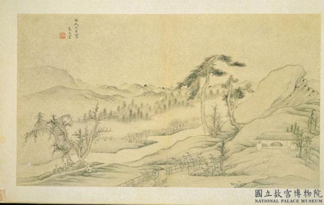 明人畫幅集冊　冊　明朱文室倚山敞屋