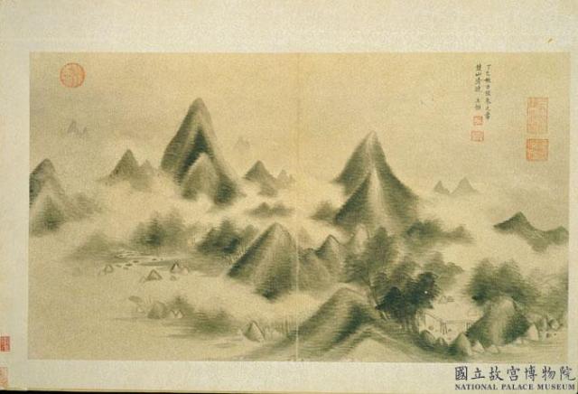 明人畫幅集冊　冊　明王恆倣米元章楚山清曉