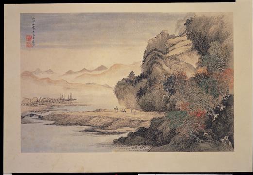 清惲壽平王翬花卉山水合冊　冊　法范寬山水