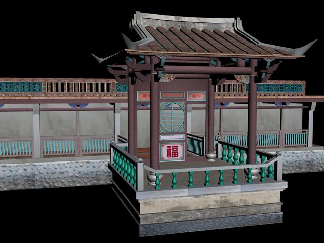 林本源園邸-戲臺-3D模型2