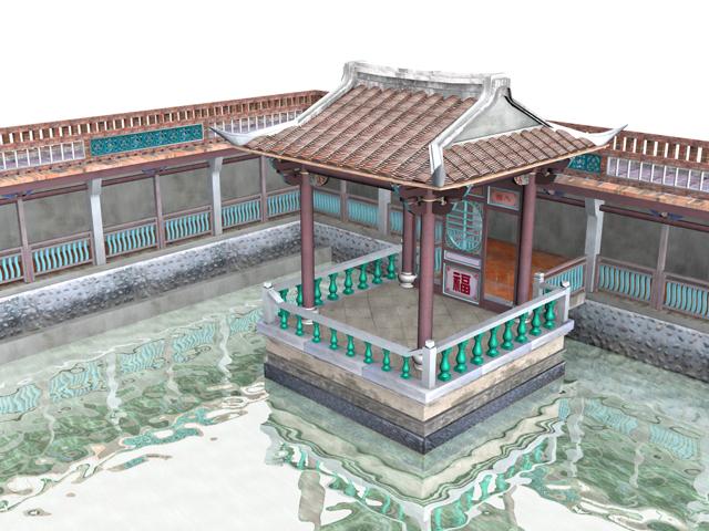 林本源園邸-戲臺-3D模型1