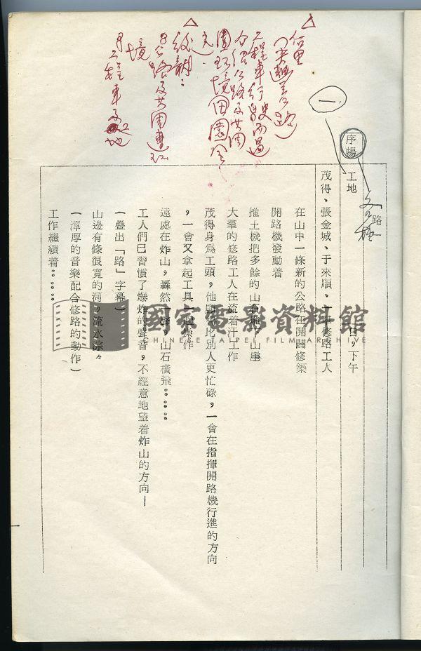 電影分場對白劇本（電影：路）