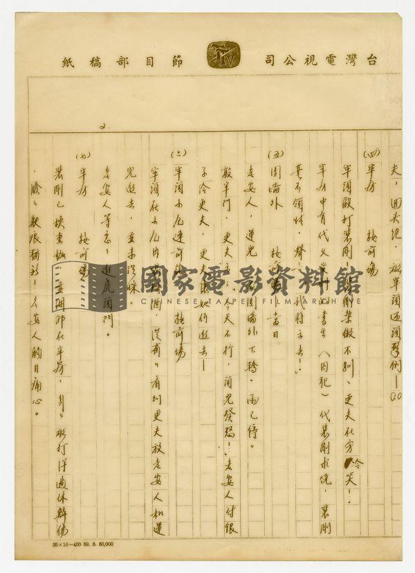 分場大綱（電影：秋決）