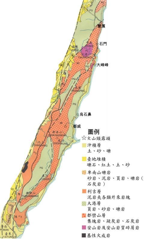 臺灣東部海岸山脈火山頸柱狀節理地質地形景觀