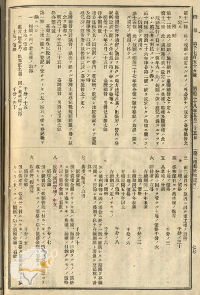 件名:地方法院及其ノ出張所ノ管內ニ登記所設置ニ關スル件
