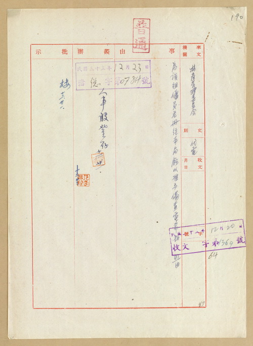 正題名:林產會代電林產管理委員會第一組雇員名冊已經林務局飭已准予備查