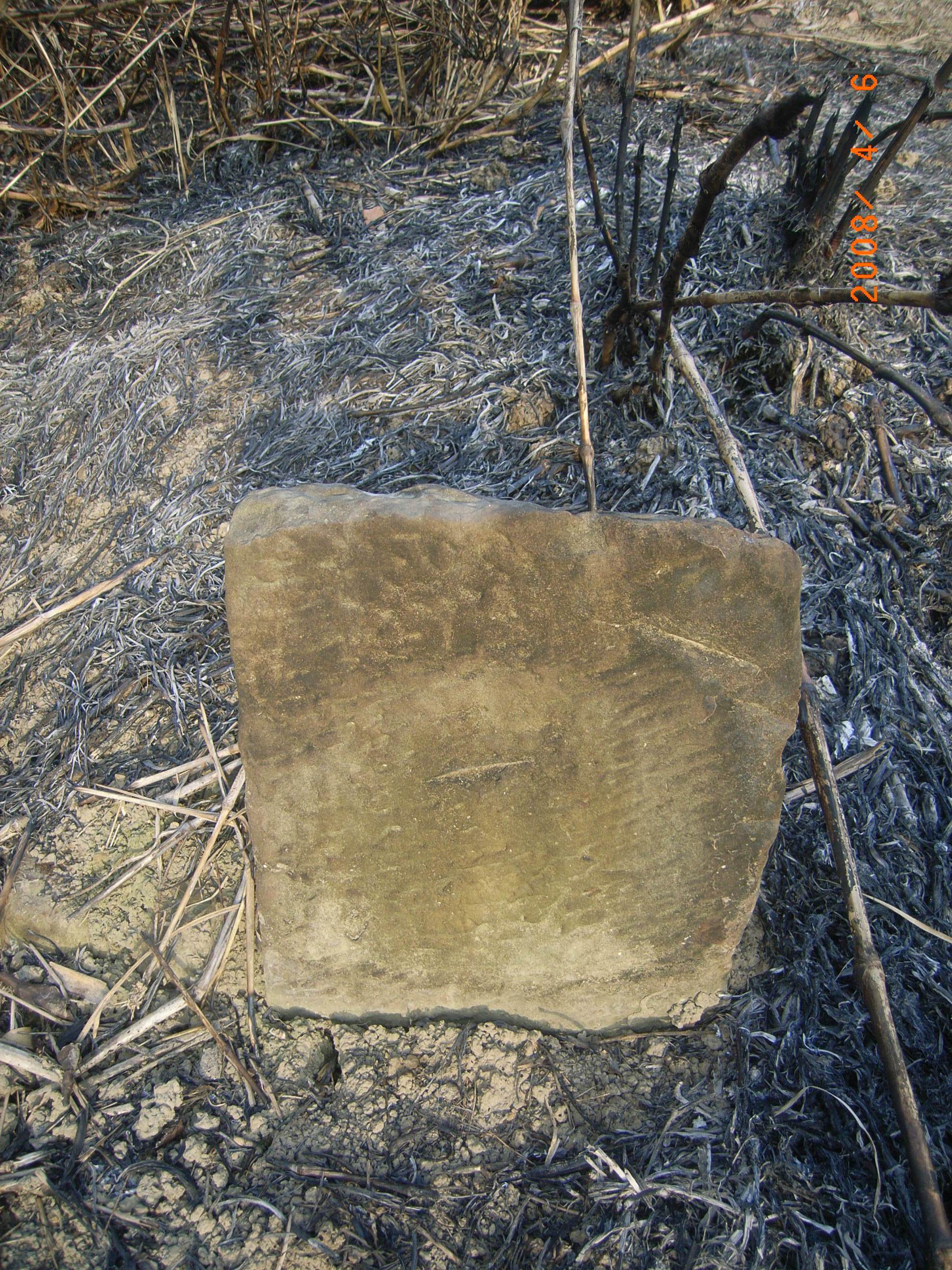 Tombstone of unnamed person at Taiwan, Tainanxian, Nanxixiang, Guidancun, north of village. The tombstone-ID is 7410. ; 台灣，台南縣，楠西鄉，龜丹村，村子北方，公有地，無名氏之墓碑