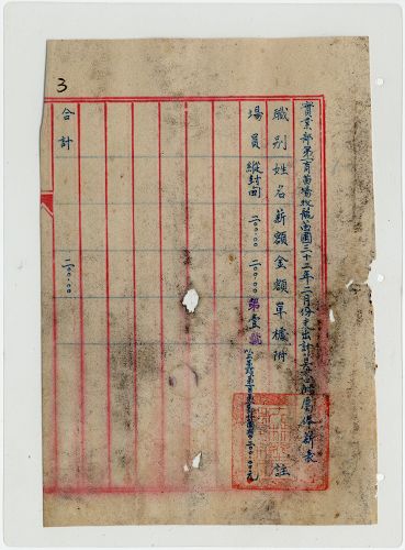 件名:第一育苗場牧龍苗圃支出計算書附屬表