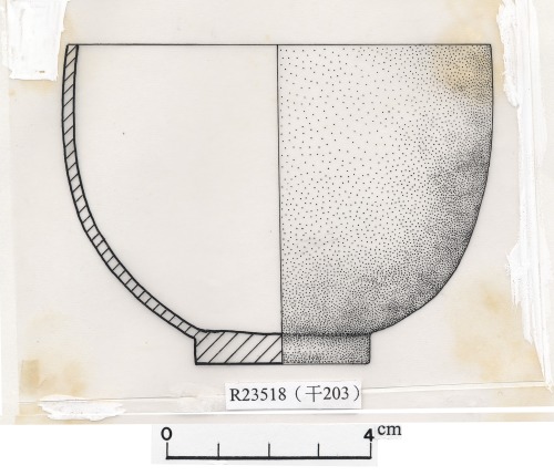 遺物拓片:瓷杯（遺物編號：R023518）拓片