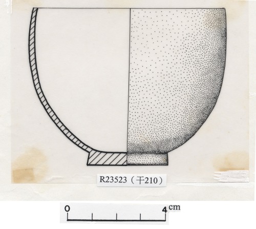遺物拓片:瓷杯（遺物編號：R023523）拓片