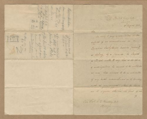 正題名:1898年8月27日Herry A. C. Bonar致馬偕信函