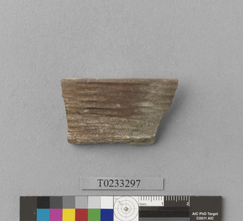 遺物：條紋硬陶罐口緣