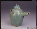 唐 長沙窯 綠釉柄壺