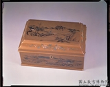 清 山水金漆方盒