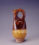 中文品名：黃褐釉皮囊壺（79-003