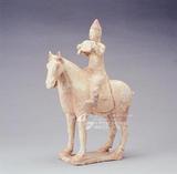 中文品名：加彩人騎馬樂器俑（84-0/1198527