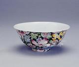 品名：花卉紋彩瓷飯碗