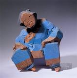 人間系列彩繪木雕。作品編號：855