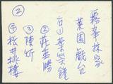 副系列名：友人照片案卷名：松井桃樓件名：1942年，日本劇作家松居桃樓（左一）與葉榮鐘（右一）等人合影於霧峰林家萊園戲臺。