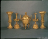 清 銅鍍金五供-花瓶（一對）
