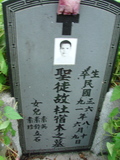 Tombstone of 杜 (DU4) family at Taiwan, Jiayixian, Alishanxiang, Chashan (Chajama), near waterfall. The tombstone-ID is 982; 台灣，嘉義縣，阿里山鄉，茶山(珈雅瑪)，近瀑布，杜姓之墓碑。