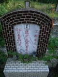 Tombstone of d (WU2) family at Taiwan, Nantouxian, Pulizhen, Military graveyard and seventh public graveyard, east of city, south of Highway 14. The tombstone-ID is 9801; xWAn뿤AHAx誺ӶβĤCӡAFAx14nAdmӸOC