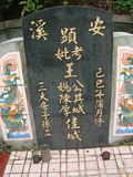 Tombstone of  (WANG2) family at Taiwan, Taidongxian, Beinanxiang, former Taipingxiang, Taiancun, military and aboriginal graveyard. The tombstone-ID is 9788; xFAnmAeӥmAwAxέӡAmӸOC