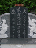Tombstone of i (ZHANG1) family at Taiwan, Tainanxian, Shanshangxiang, Shanshangcun. The tombstone-ID is 1419; xWAxnAsWmAsWAimӸOC